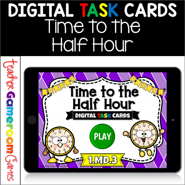 Time to the Half Hour Task Cards Game