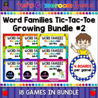 Word Families Tic-Tac-Toe Powerpoint Game Bundle #2