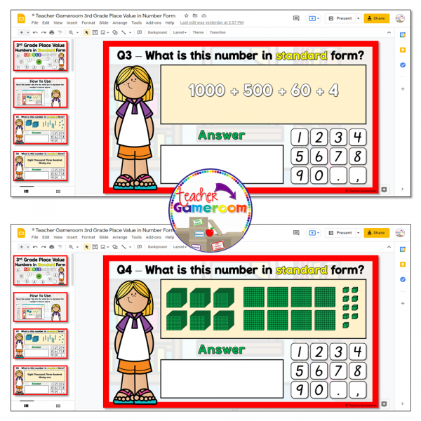 Numbers in Standard Form up to 10,000 Place Value Google Activity - Image 3