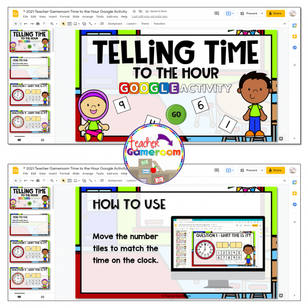 Telling Time To the Hour Google Activity - Image 2