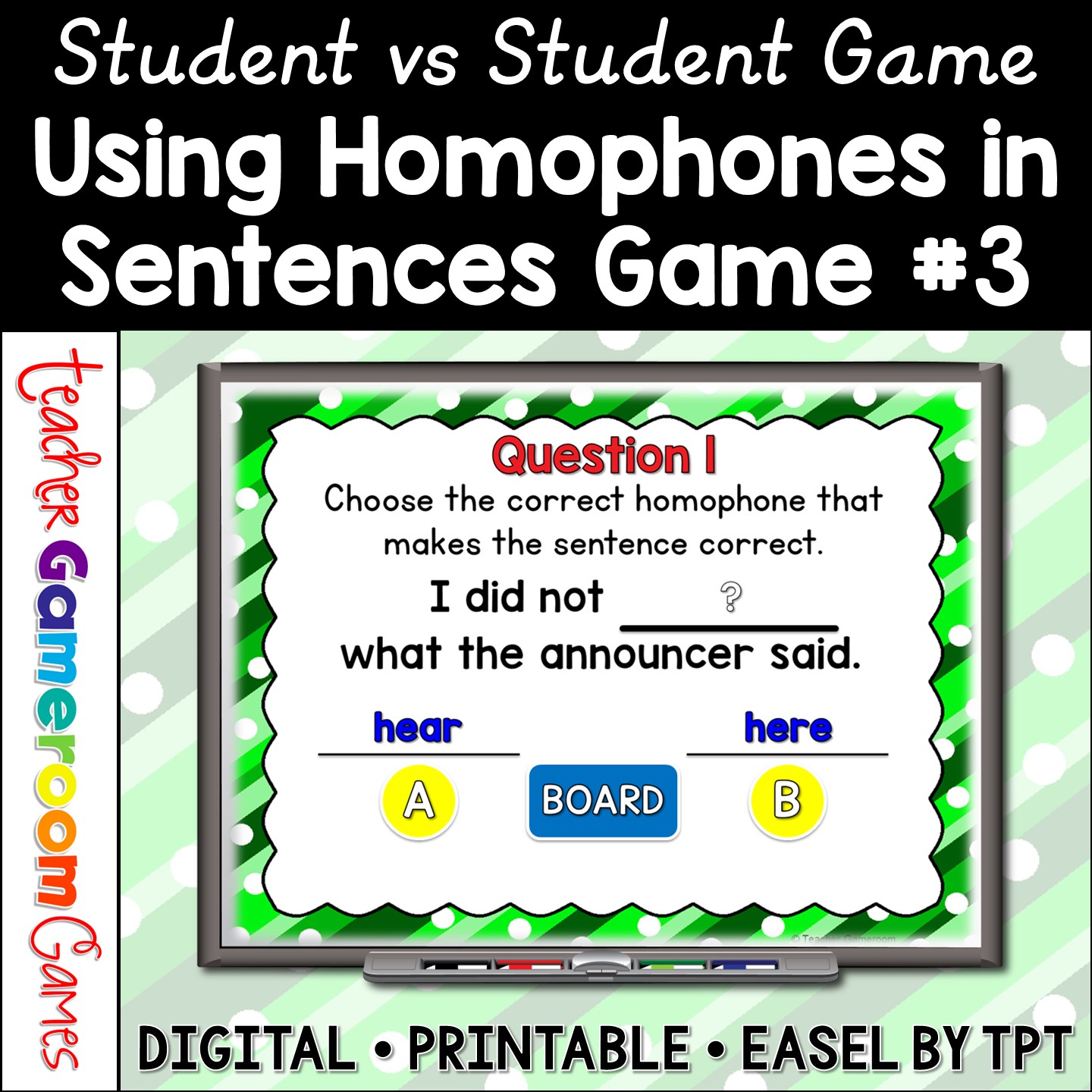 5th Grade Homophones Student Vs Student Game Cover