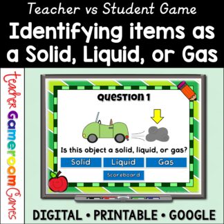 solid, liquid, or gas teacher vs student game cover