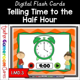 time to the half hour flash card powerpoint set cover