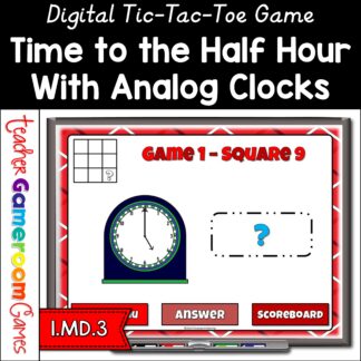 time to the half hour tic tac toe powerpoint game cover