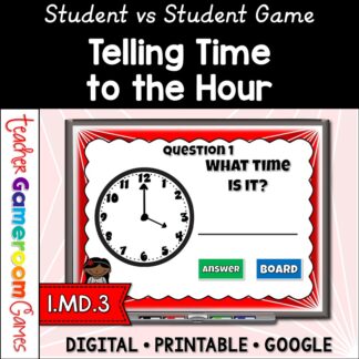 time to the hour student vs student game#1 | telling time activities | digital resources | 1.md.3