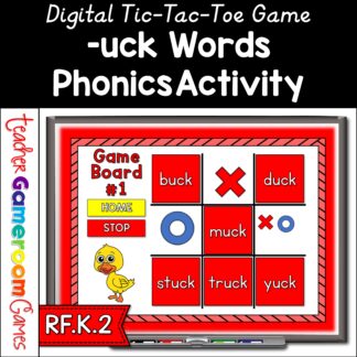 word families uck words tic tac toe powerpoint game cover