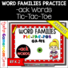 Word Families Tic-Tac-Toe Game (-ack words)