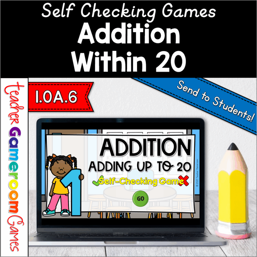 Addition within 20 Self Checking Powerpoint Game