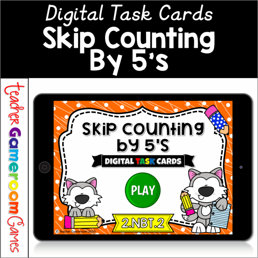 Skip Counting by 5's Digital Task Cards