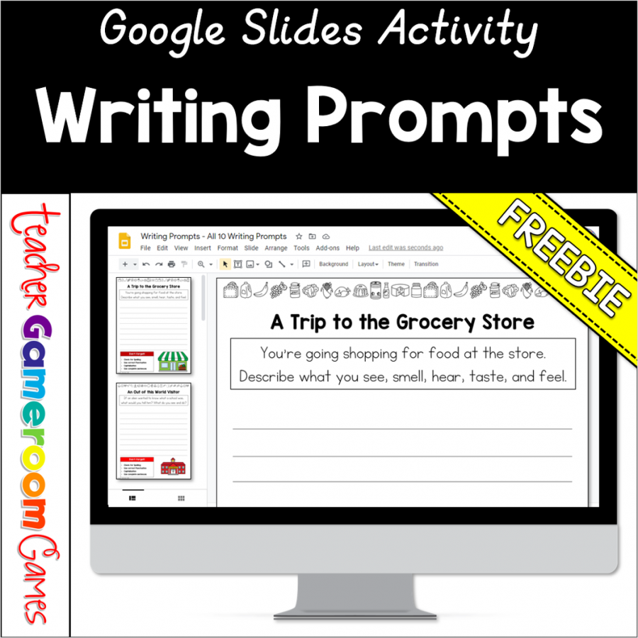 Free Digital Writing Prompts Google Activity