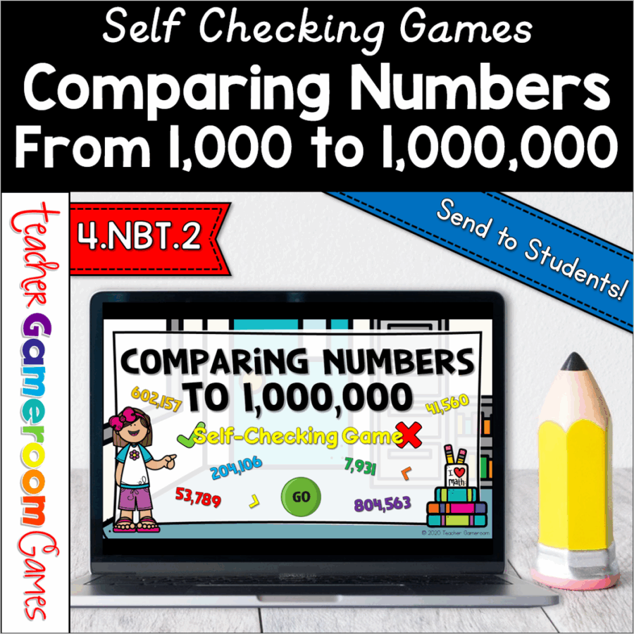 Comparing Numbers from 1,000 to 1 Million Self Checking Game