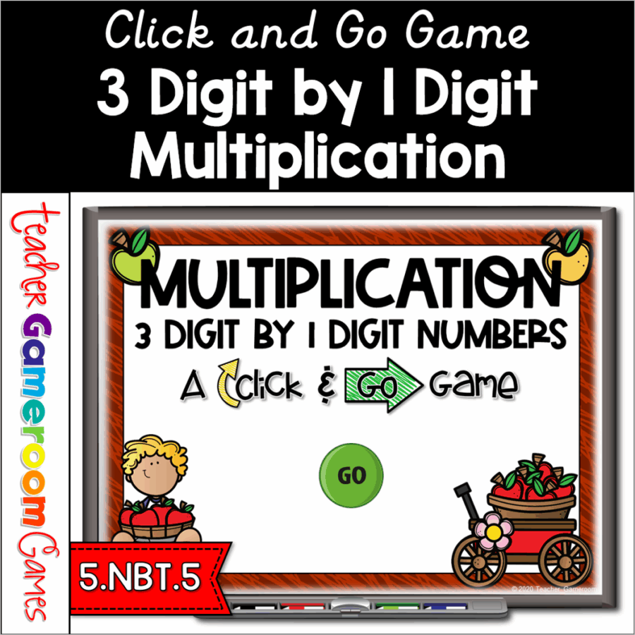 3 Digit by 1 Digit Multiplication Powerpoint Game