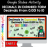 Decimals in Expanded Form Google Activity
