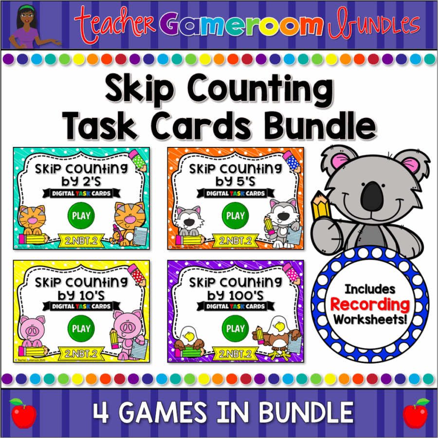 Skip Counting Digital Task Cards Bundle